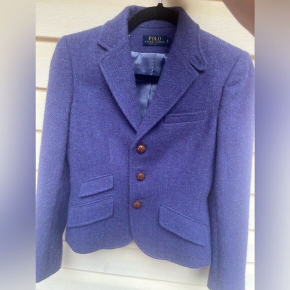 Polo Ralph Loren purple 1-breasted blazer, lamb wool/alpaca blend, Italy, size 2 - Picture 2 of 10